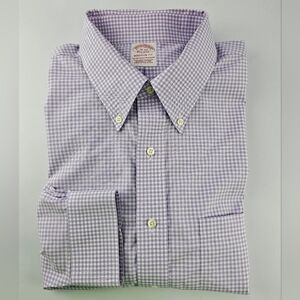 Brooks Brothers Est. 1818 Madison Fit Men's Shirt Purple Check 18-34